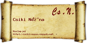 Csiki Nóna névjegykártya