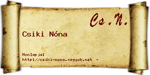 Csiki Nóna névjegykártya